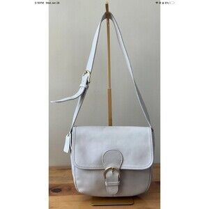 Coach Vintage Bag Leather Crossbody Buckle 4164 Bedford Flap Purse In Bone USA